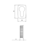 Накладка под цилиндр ET.K.EL.Q27 BL-24 черный