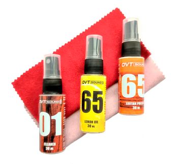 OVTSound.Com-2 Комплект для ухода за грифом, масло, очиститель, полироль, 2 салфетки, OVTSound