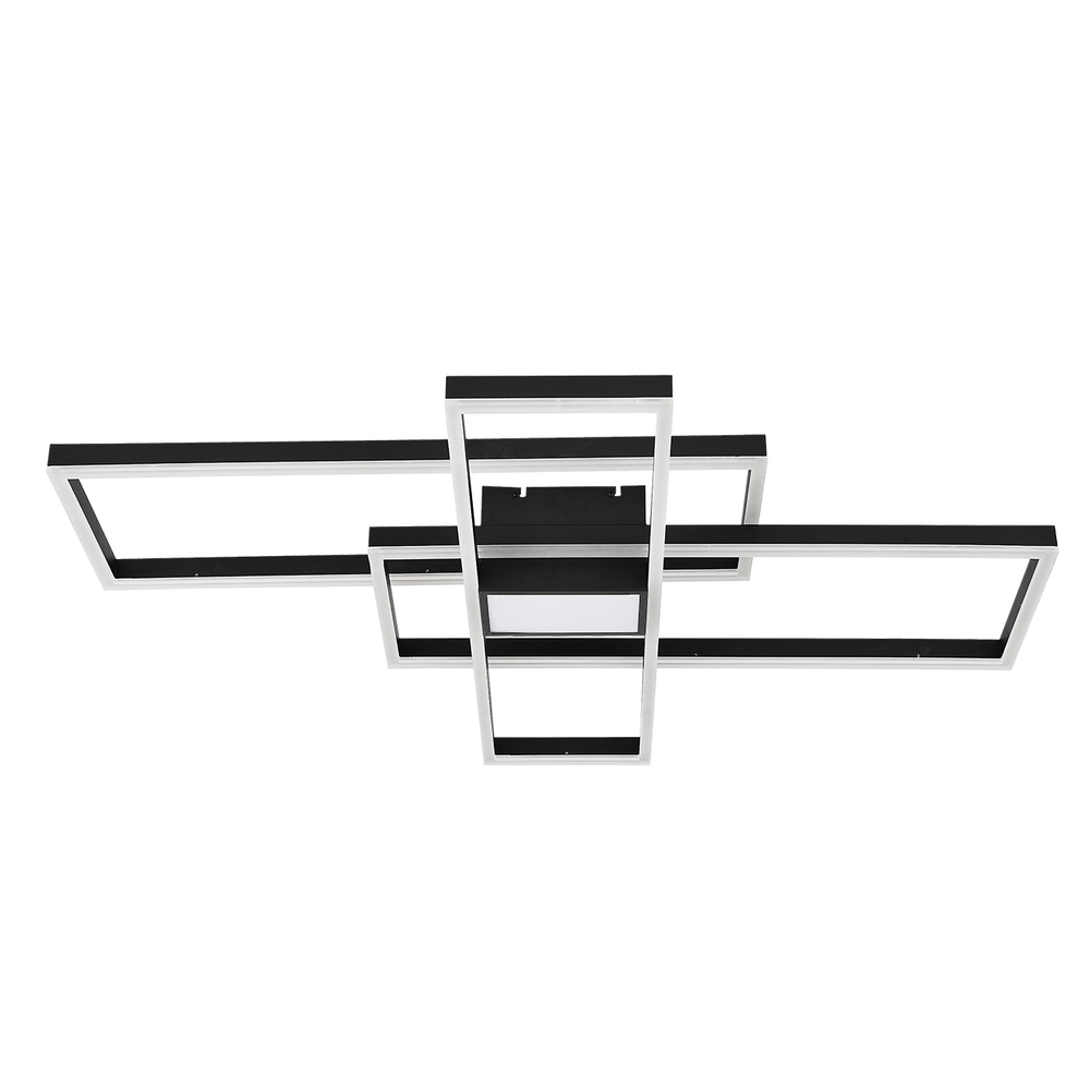 Потолочный светодиодный светильник 181Вт, 14480лм, 3000-6500K, Ra>80, плавная регулировка мощности, изменение цветовой температуры, ночник, металл/акрил, чёрный