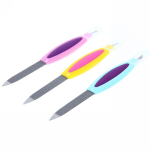 Пилка для ногтей металлическая с триммером в пакете «Галант», цвет ручки микс, цвет пилки серебро,14,5см