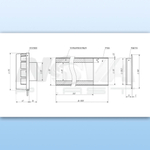 Шумозащитный вентиляционный стеновой клапан NovaPROF, с вентиляционным каналом 0,5 м и алюминиевой фасадной решеткой с сеткой КИВ-125