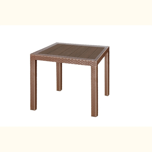 Стол Невада под ротанг с декором — Коричневый