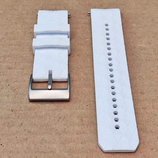 Ремешок Ranger 24 мм для Suunto 9 Baro, Suunto 7, Suunto Spartan Sport силиконовый быстросъемный (Белый, серебристая пряжка)