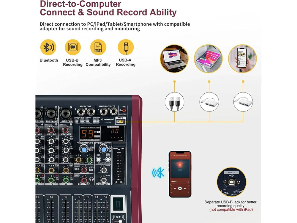 Аудиомикшер Phenyx Pro PTX-20 Black