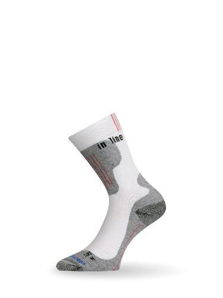 Носки Lasting ILB 001, coolmax+nylon, белый с серыми вставками, размер L, ILB001-L