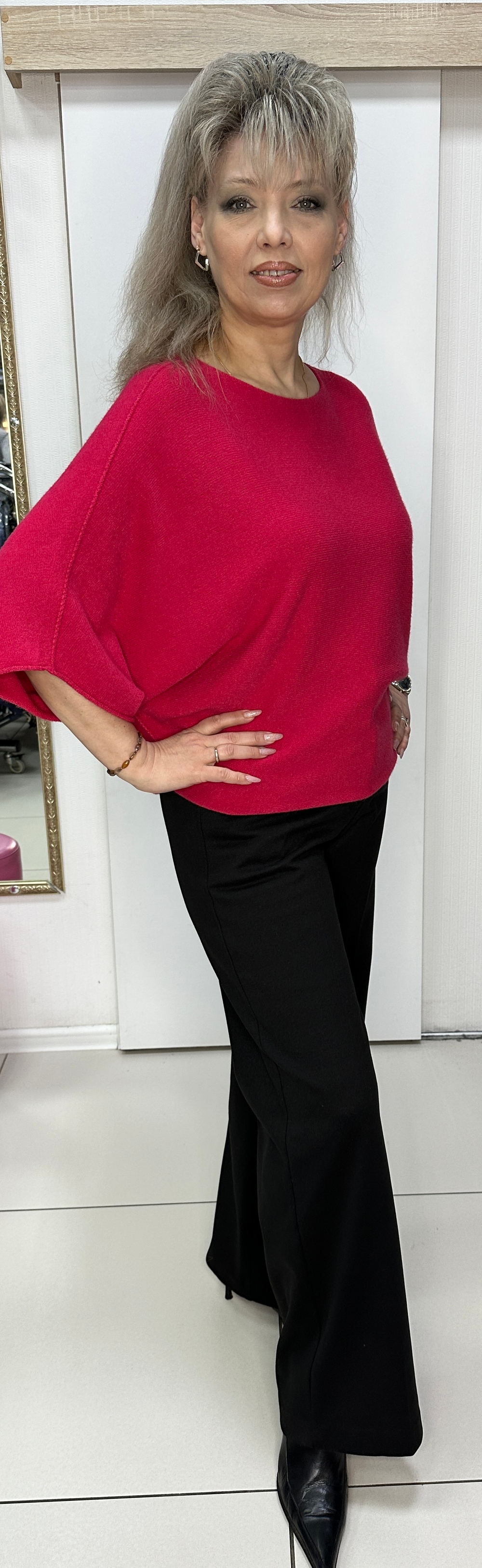 Итальянский джемпер в ягодном цвете