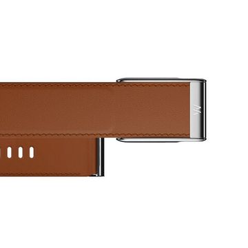 Кожаный люксовый ремешок для Whoop 5.0 LeatherLuxe Straight Band Chestnut/Cream with Titanium