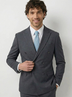 Мужской костюм двубортный (темно-серый) А65