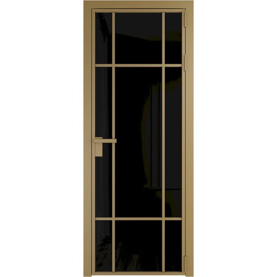 Алюминиевая дверь 8AG золото остеклённая