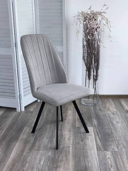 Стул ПРОВАНС 360 град. поворот. B22 Серый, велюр / черный каркас, М-City