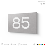 Табличка с номером 85 на дверь квартиры, для офиса, кабинета, аудитории, склада, серая 120х70 мм, Айдентика Технолоджи