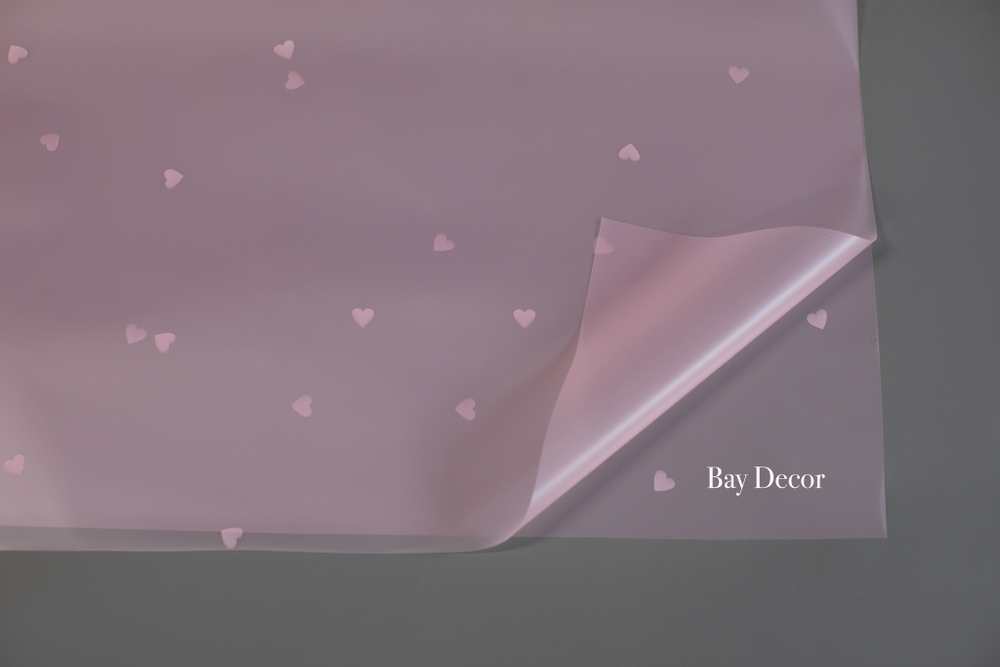 Аквабумага CYXAX2021-2 полупрозрачная розовая с сердцами