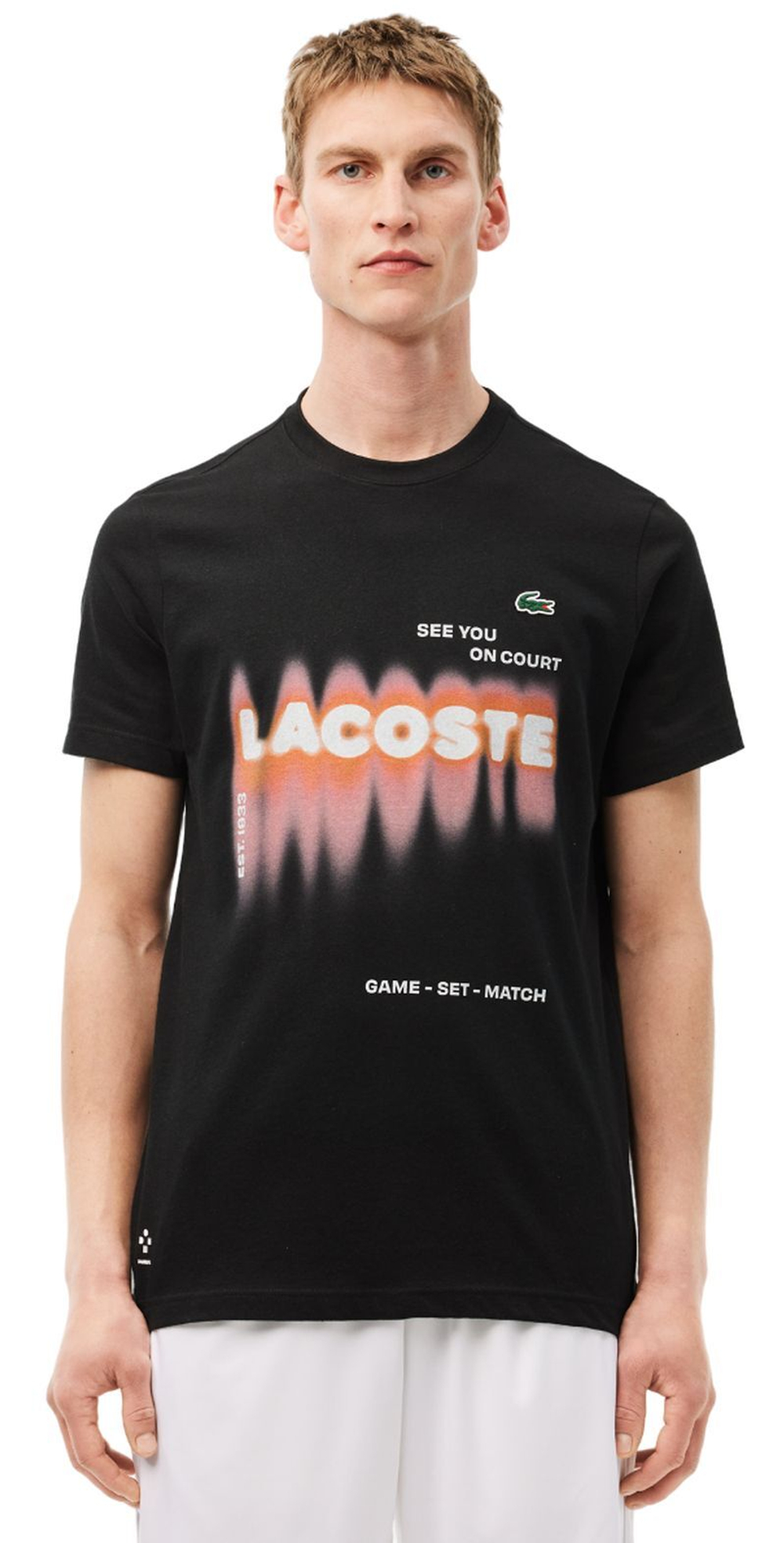 Мужская теннисная футболка Lacoste x Daniil Medvedev - черный