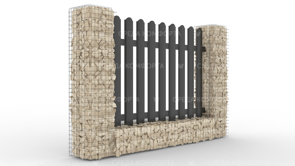 Забор из евроштакетника ZBR0057