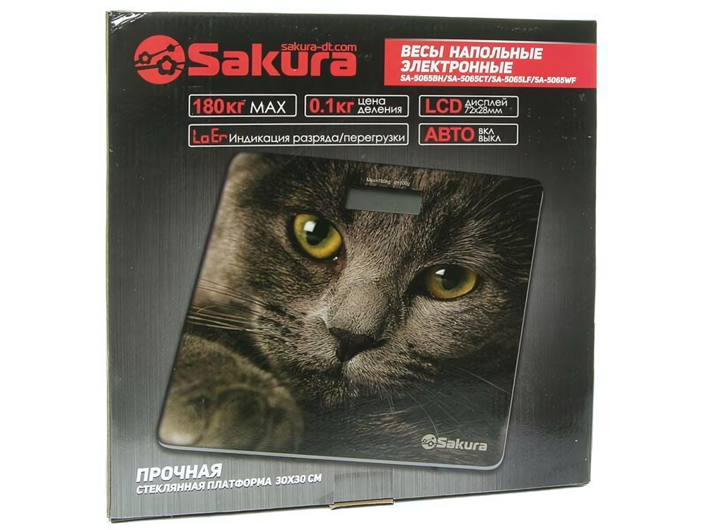 Весы напольные электронные до 180кг "Кошка" Ultraslim
