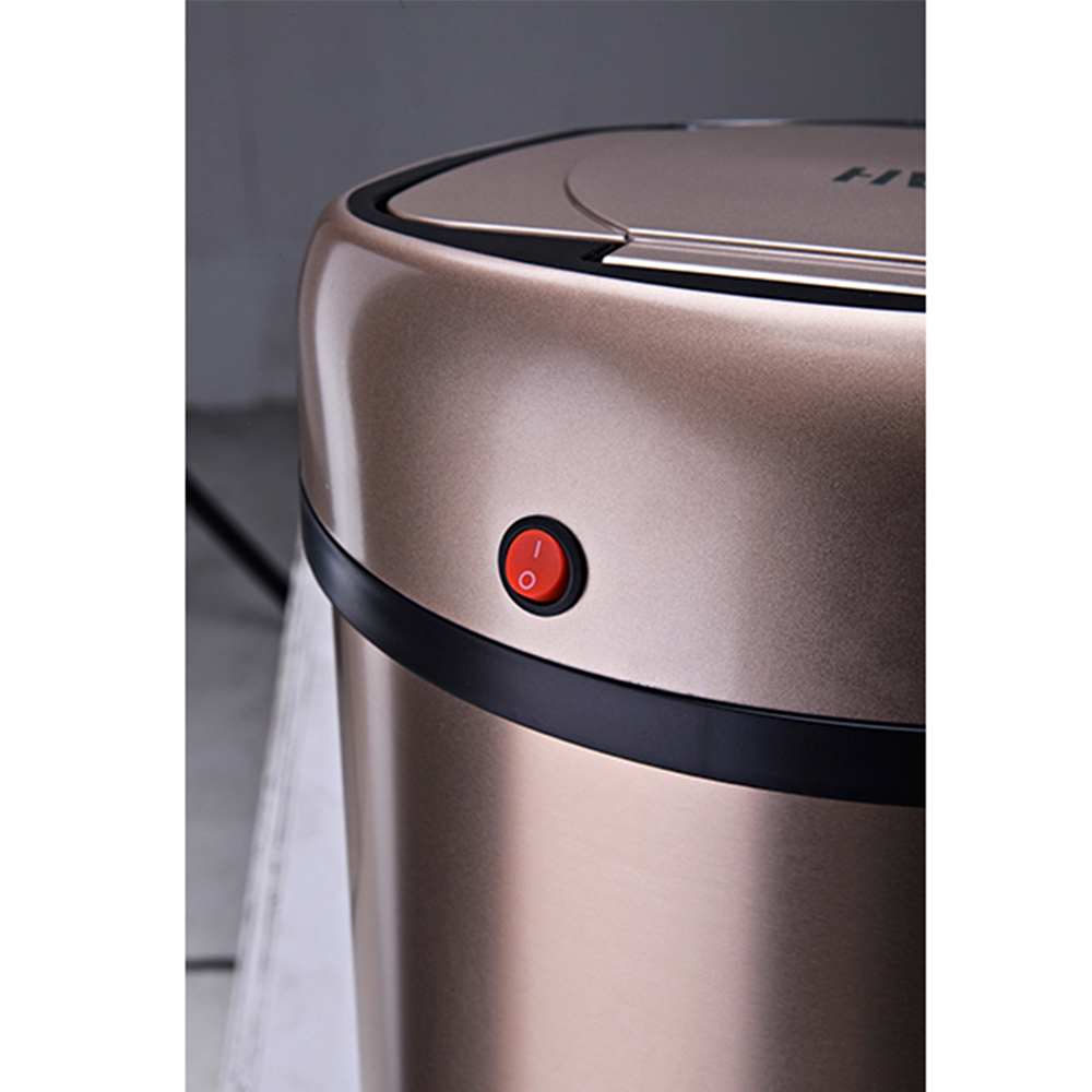 Ведро для мусора сенсорное, круглое, нерж, внутр ведро, Foodatlas JAH-9110, 6 л (золотой)