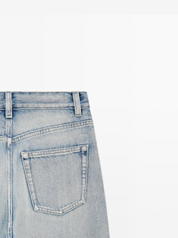 Massimo Dutti Джинсы с высокой талией и широкими штанинами, светло-голубой