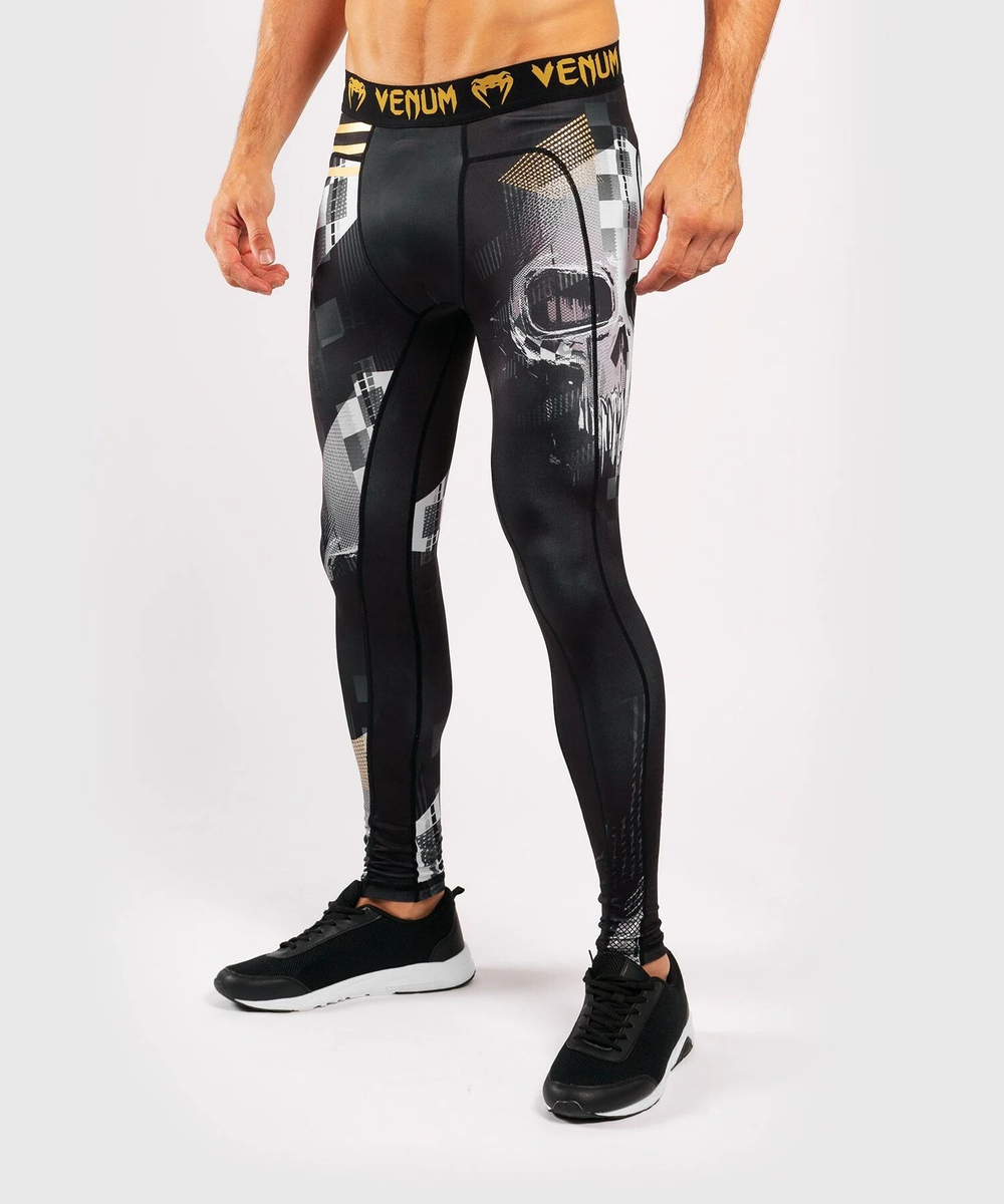 Компрессионные штаны Venum Skull Tights - Black