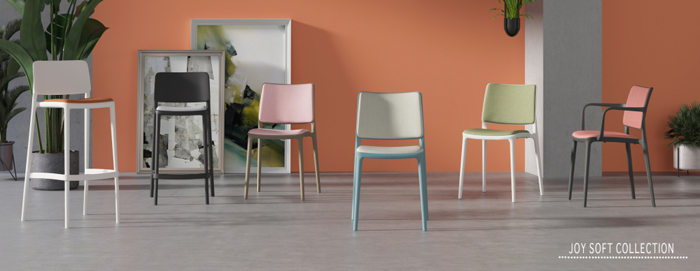 Стул пластиковый с обивкой Papatya Joy-S Soft Seat & Back