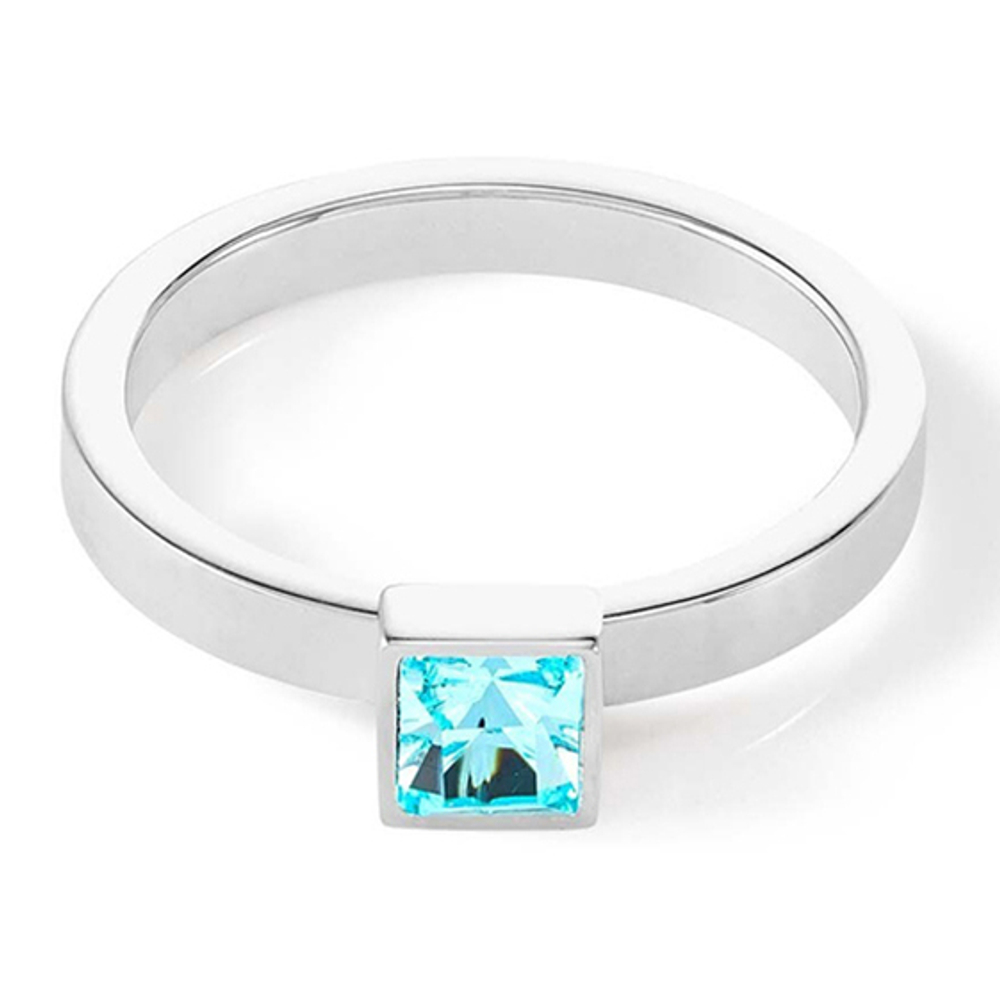 Кольцо Coeur de Lion Aqua-Silver 18 мм 0501/40-2017 56 цвет голубой, серебряный