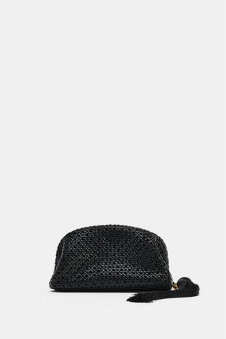 ZARA ПЛЕТЕНЫЙ КЛАТЧ, ЧЕРНЫЙ