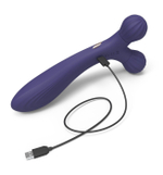 Темно-синий двусторонний вибромассажёр Fireball (Цвет: темно-синий)