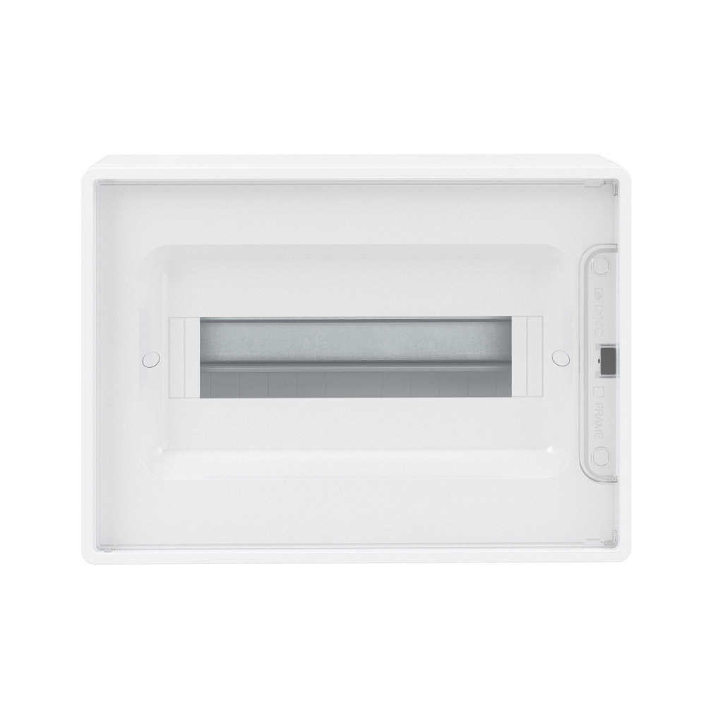 Щиток 12 мод настенный.,IP41 белый, прозрачной дверцей, с 2 шин. PEN на 8+6 отв.