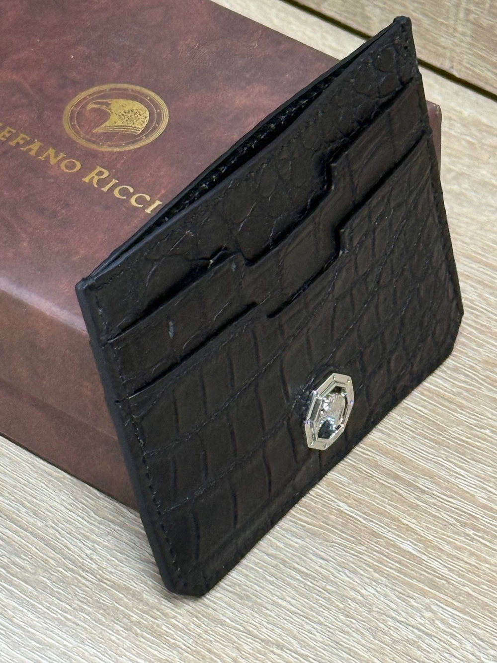 Картхолдер Stefano Ricci из кожи крокодила