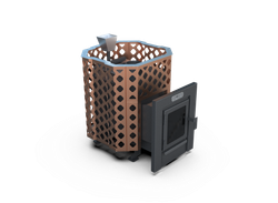 Банная печь Душа- 15 Сетка Ремейк Закрытая Каменка стекло 8мм