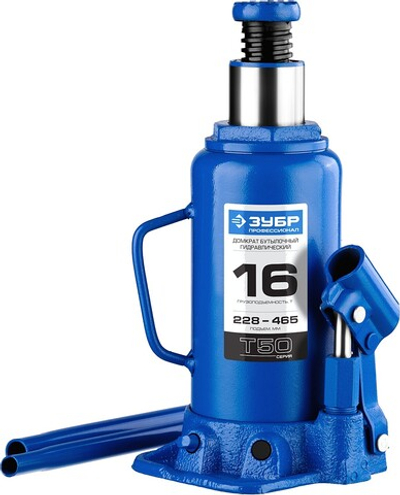 ЗУБР 16 т, 228 - 465 мм, бутылочный гидравлический домкрат, Профессионал (43060-16)