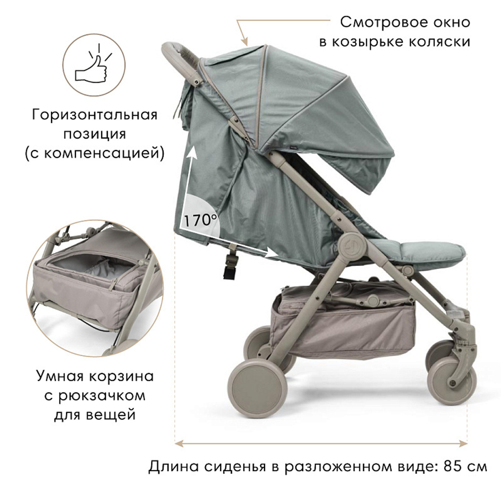 Прогулочная коляска Elodie Mondo 80820120193NA Pebble Green New