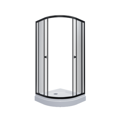 ДО "Альфа-Блэк" 100х100, 1/4 круга, низ. подд. (2 места+сифонD90мм)