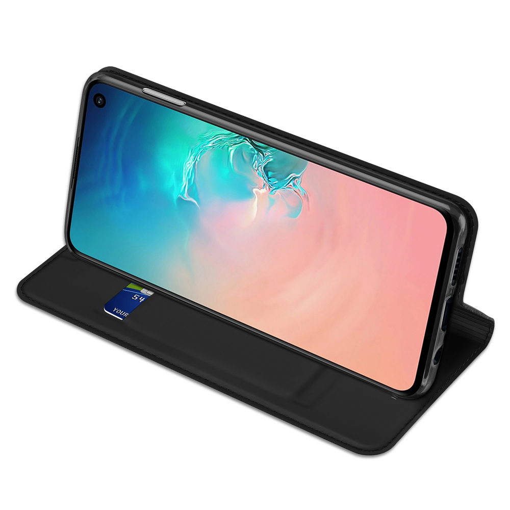 Чехол книжка из PU кожи черного цвета от Dux Ducis для Samsung Galaxy S10e, серия Skin Pro Series Case