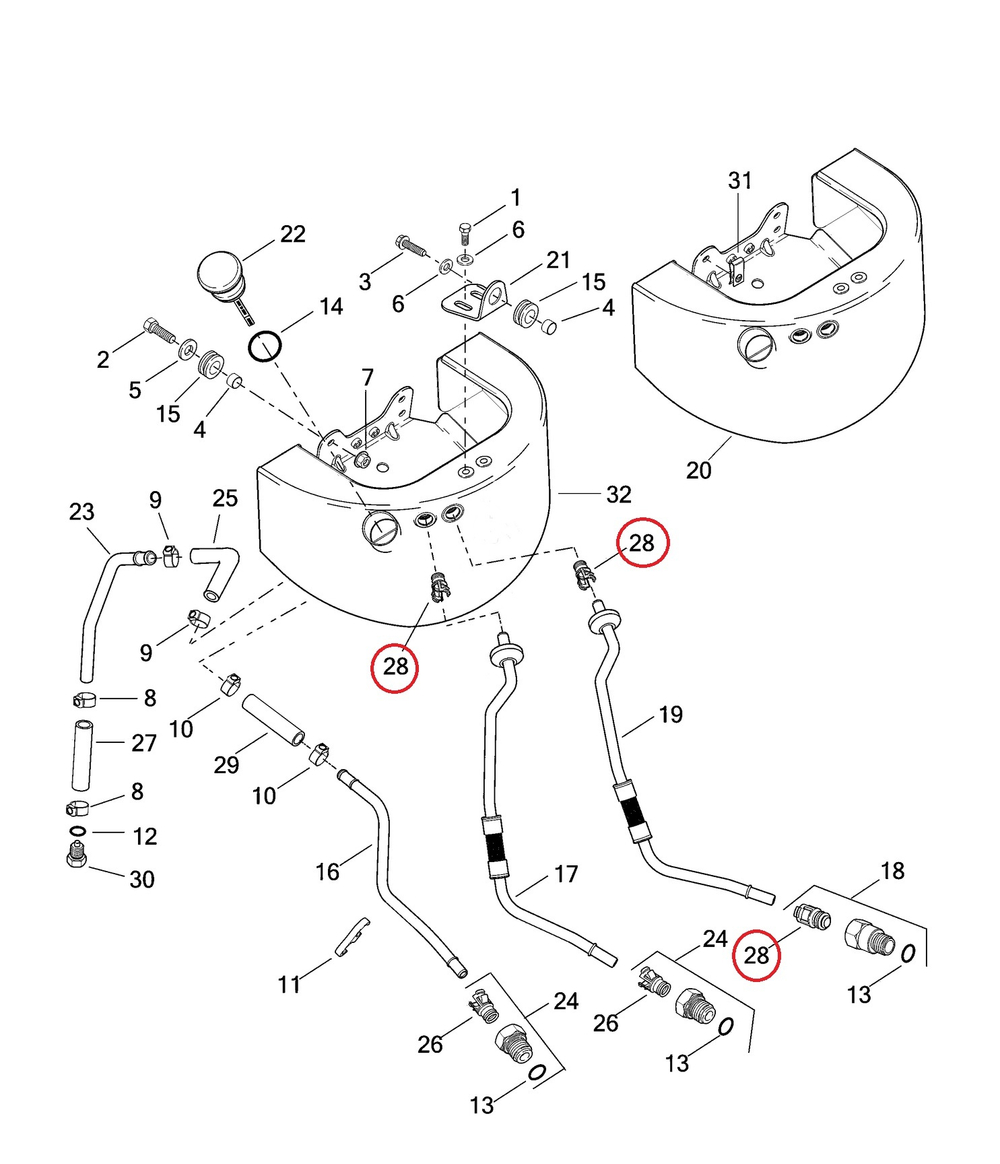 Фиксаторы масляных шлангов #2 00-17 Softail