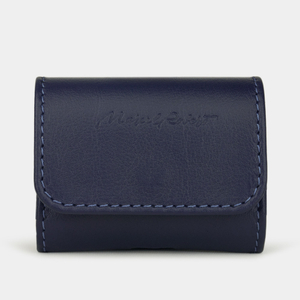 Чехол-держатель кожаный для наушников Grand Easy синего цвета