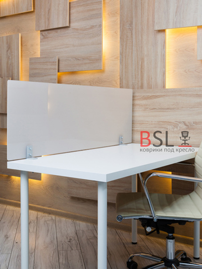 Экран на струбцинах № 01 (серые) белый прозрачный