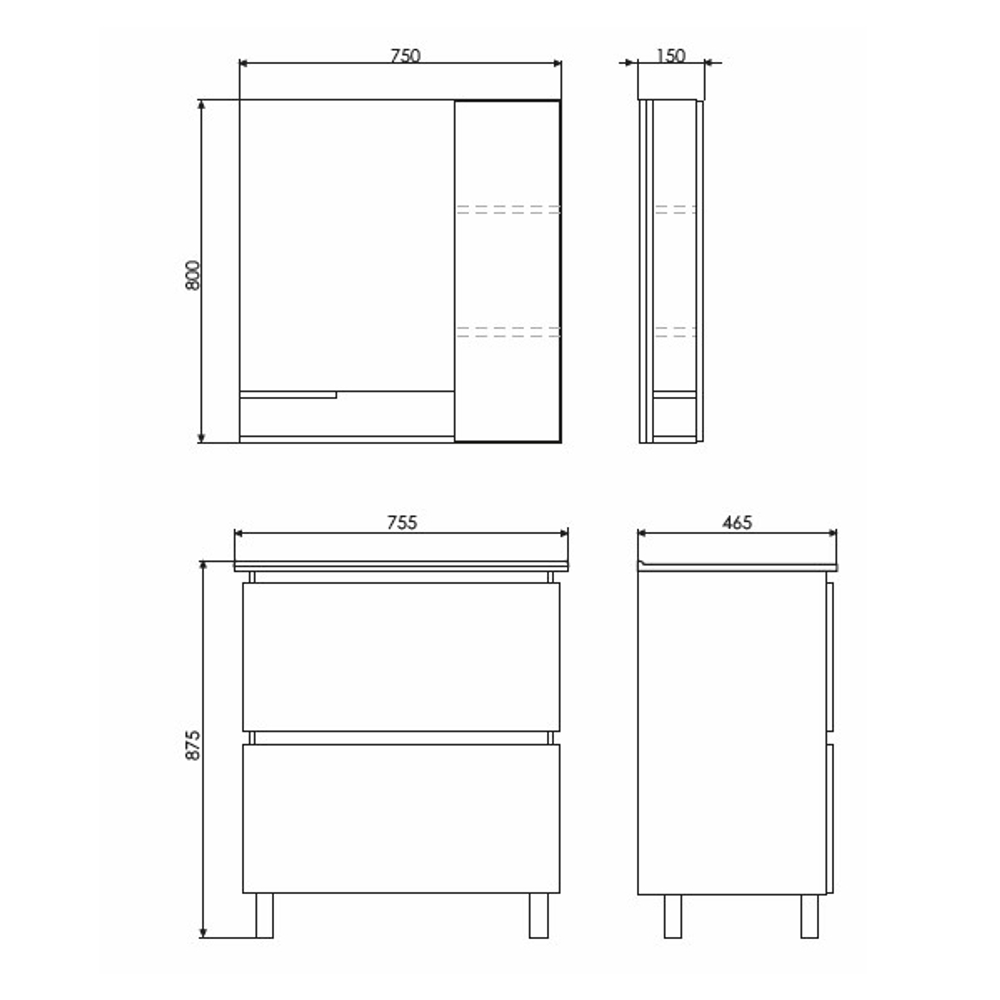 COMFORTY. Тумба-умывальник "Верона-75" дуб белый с раковиной COMFORTY 75Е