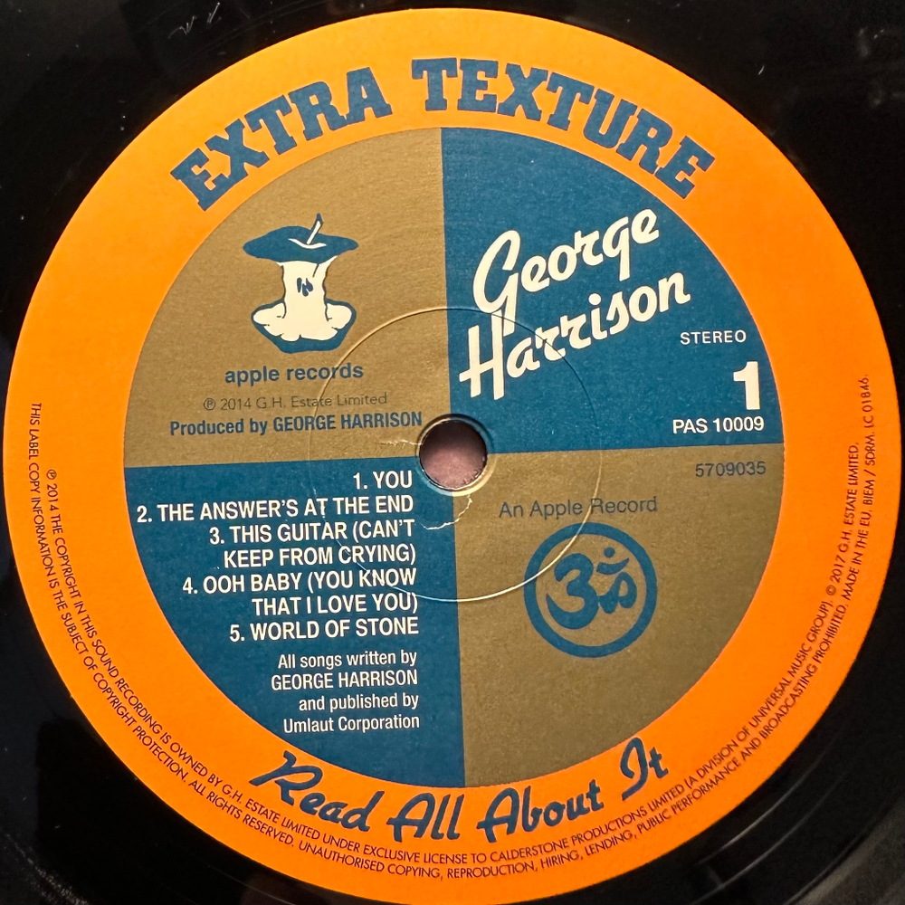 George Harrison - Extra Texture (Европа 2017г.)