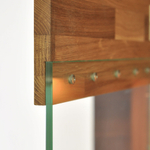 Шкаф витрина, 80х42х200, Паво, стеклянная, для посуды в гостиную, из массива дуба с подсветкой, MAKOSA