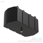 Бак для душа серии «R» 300 л  черный Полимер-Групп(1235x600x720см;14кг;черный) - арт.559265.1