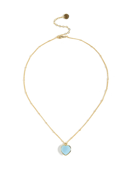 Колье "Lovely" с голубым агатом Gold