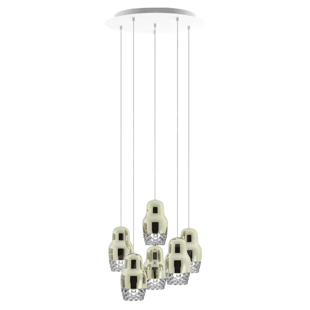 Pendant design lamp  FEDORA 6 by AXO LIGHT  (Silver)
