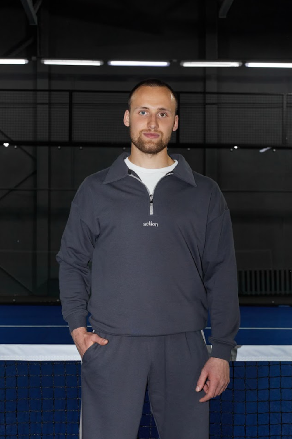 Свитшот с молнией "Sportish" темно-серый