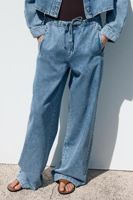 ZARA ДЖИНСЫ-ДЖОГГЕРЫ Z1975 WIDE-LEG, ВЫЦВЕТШИЙ СИНИЙ
