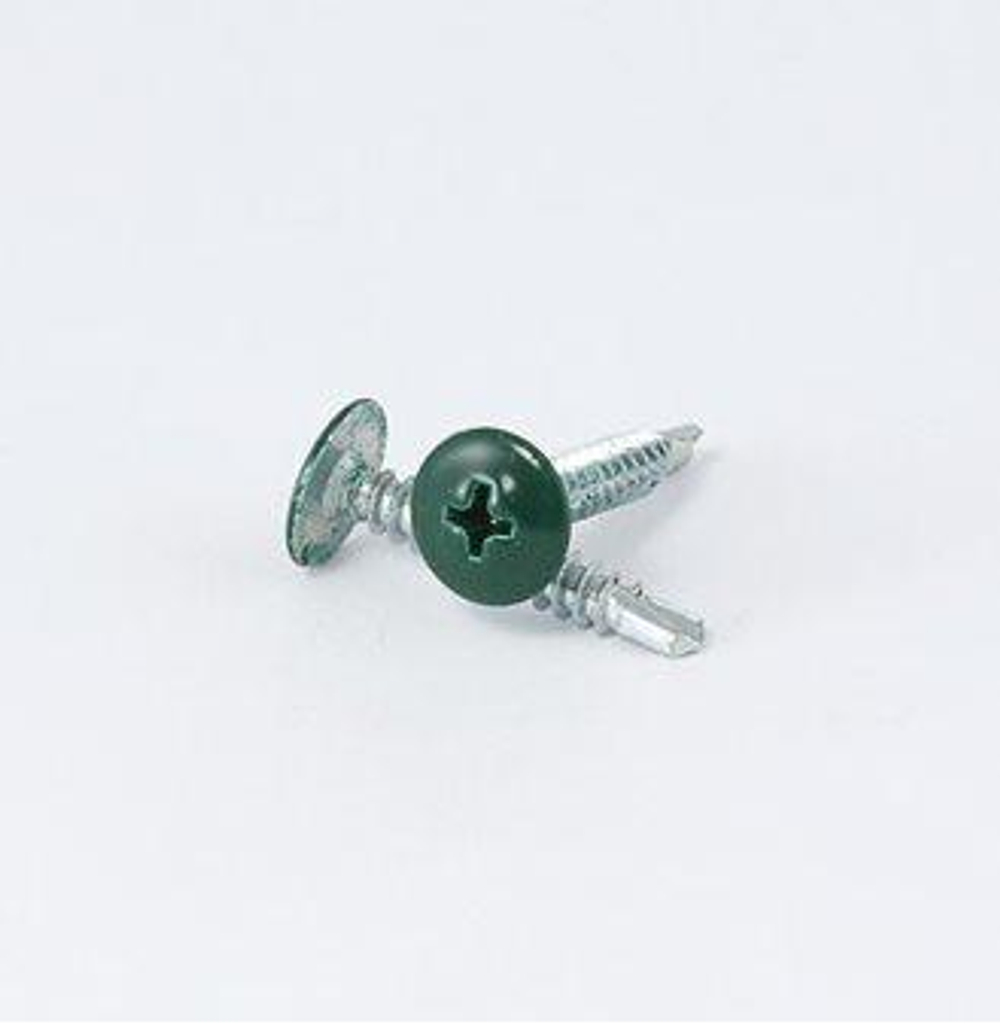 Саморез с пресс-шайбой со сверлом зеленый RAL 6005 4,2х19 (23шт)