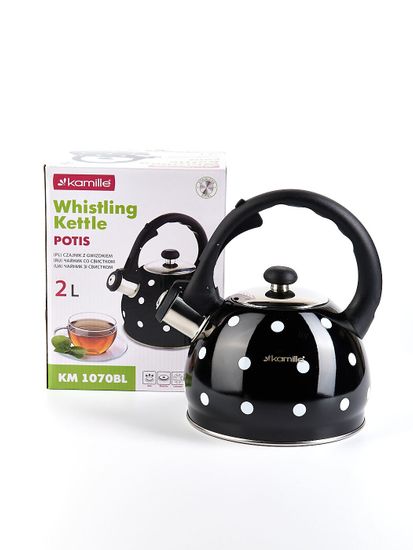 Чайник 2 л. из нержавеющей стали со свистком Kamille KM-1070 и нейлоновой ручкой
