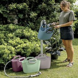 Набор для полива GF GF80007655 AQUAGO Bunny комплект с растягивающимся шлангом 25м в цветной сумке с вешалкам - мятный