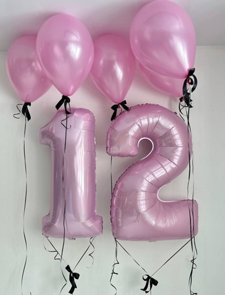 Воздушные шары для девочки на 12 лет, с бантиками №2990