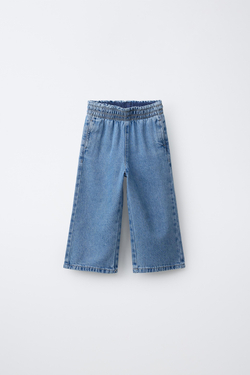 ZARA ДЖИНСЫ WIDE LEG, ВЫЦВЕТШИЙ СИНИЙ