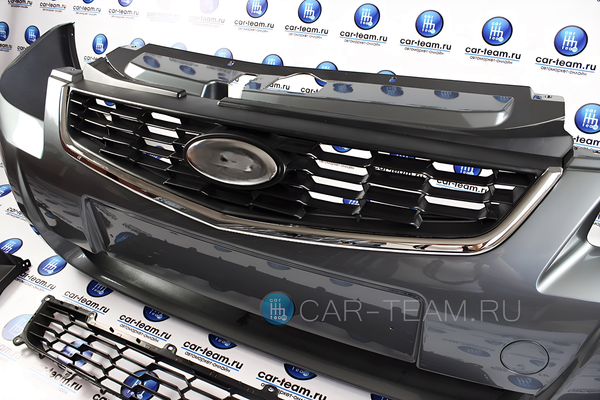 Бампер передний на Лада Приора 2 "ППИ" в сборе с решетками и рамками ПТФ окрашенный, оригинальный